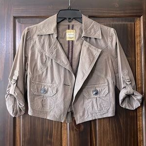 Women’s Crop Jacket Fossil Olive Green Size XS